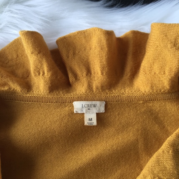 J Crew Ruffled Collar Cardigan 100% Merino Wool - Picture 3 of 5